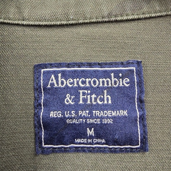 Abercrombie & Fitch Mens Green Camo Button Up Shirt Size‎ Medium Military Casual - Picture 4 of 10